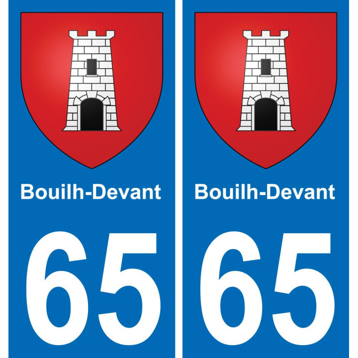 65 Bouilh-Devant autocollant sticker plaque immatriculation auto ville