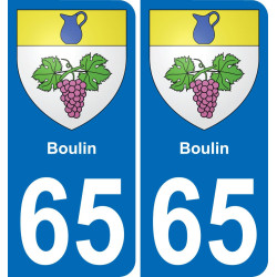65 Boulin placa etiqueta de registro de la ciudad