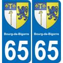 65 Bourg-de-Bigorre adesivo piastra di registrazione city