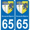 65 Bourg-de-Bigorre sticker plate registration city