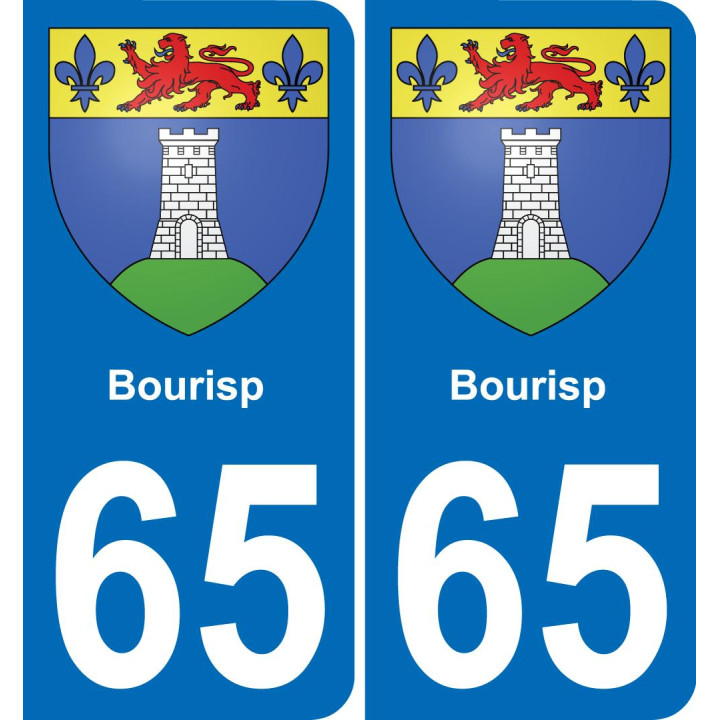 65 Bourisp placa etiqueta de registro de la ciudad