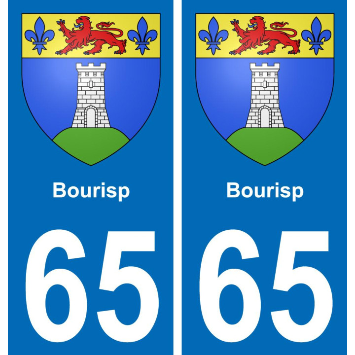 65 Bourisp placa etiqueta de registro de la ciudad