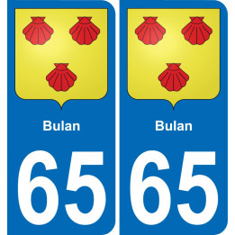 65 Bulan autocollant sticker plaque immatriculation auto ville