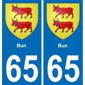 65 Bun autocollant sticker plaque immatriculation auto ville