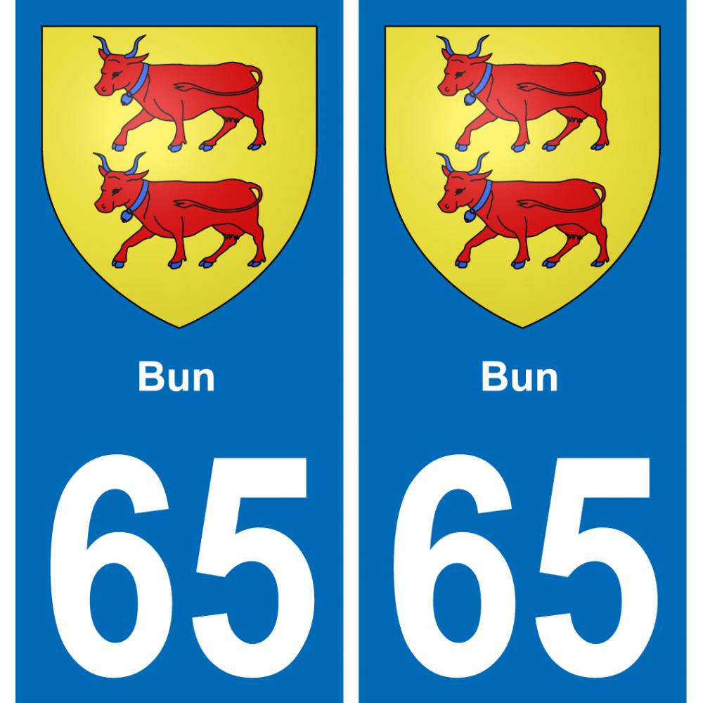 65 Bun autocollant sticker plaque immatriculation auto ville