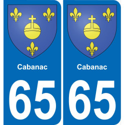 65 Cabanac placa etiqueta de registro de la ciudad