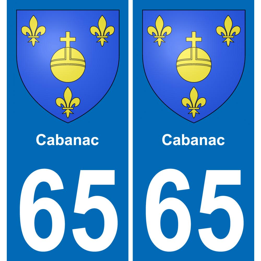 65 Cabanac sticker plate registration city
