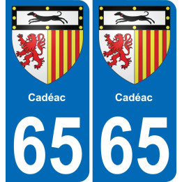 65 Cadéac autocollant sticker plaque immatriculation auto ville
