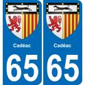 65 Cadéac adesivo piastra di registrazione city