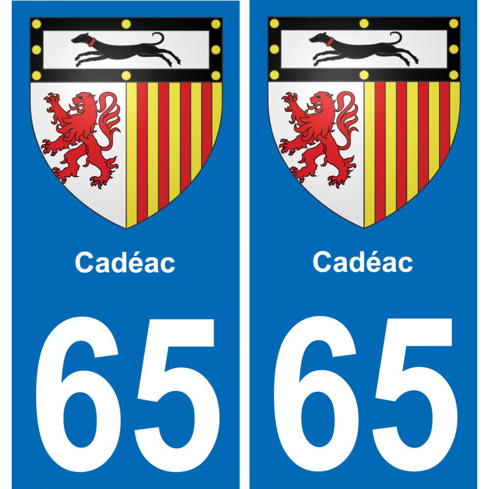 65 Cadéac placa etiqueta de registro de la ciudad