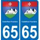 65 Cadeilhan-Trachère sticker plate registration city