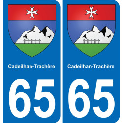 65 Cadeilhan-Trachère placa etiqueta de registro de la ciudad