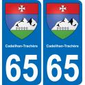 65 Cadeilhan-Trachère sticker plate registration city