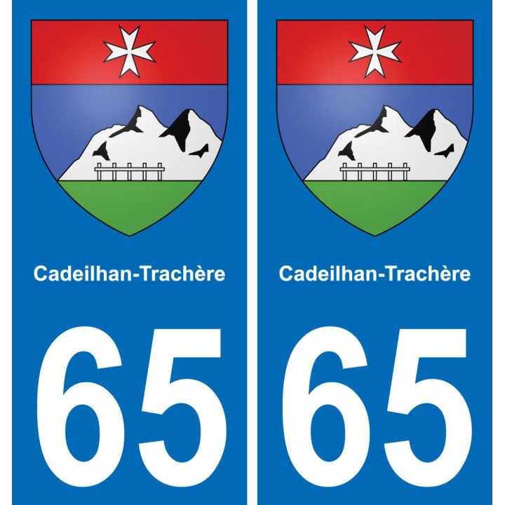 65 Cadeilhan-Trachère autocollant sticker plaque immatriculation auto ville