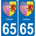 65 Caixon autocollant sticker plaque immatriculation auto ville