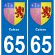 65 Caixon sticker plate registration city