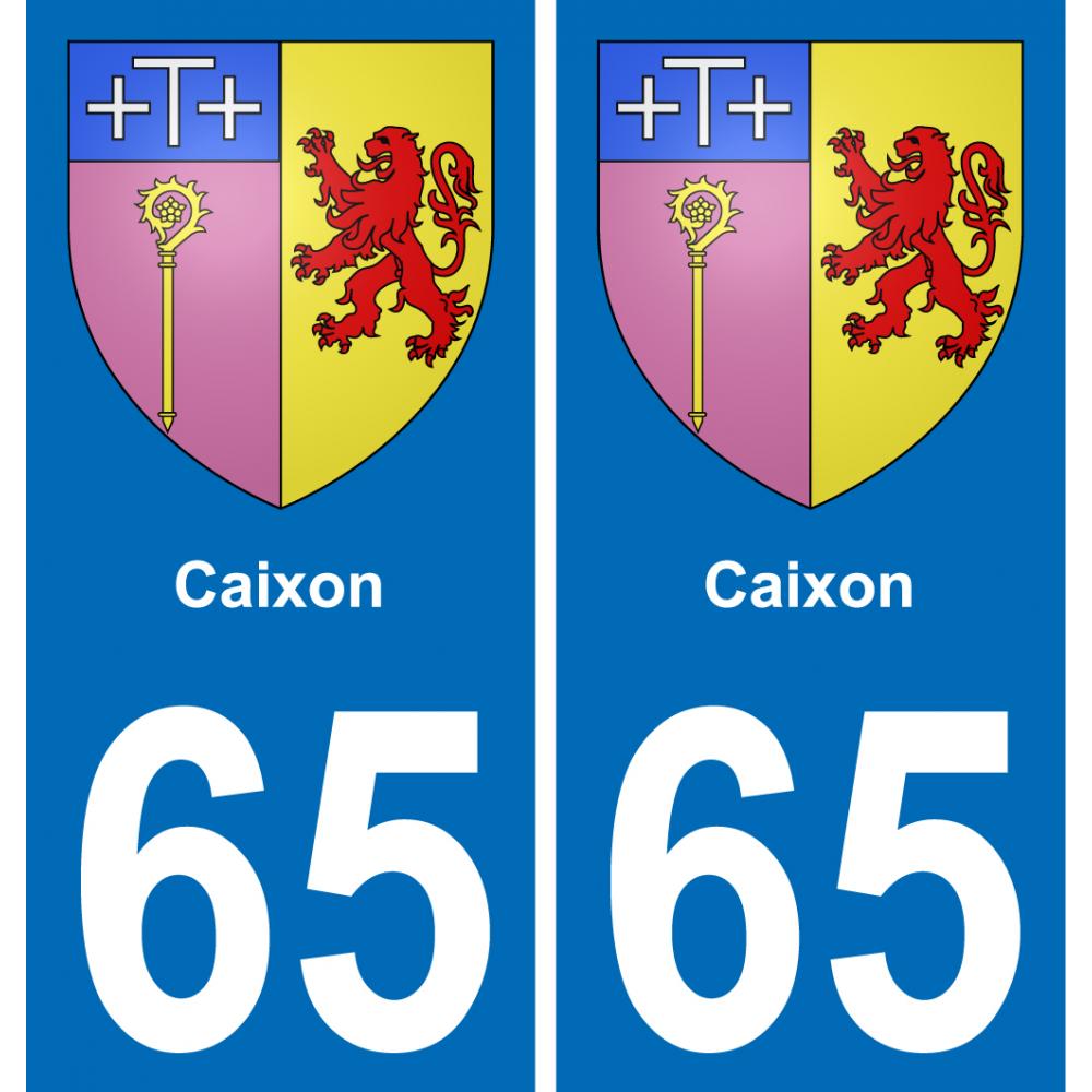 65 Caixon autocollant sticker plaque immatriculation auto ville