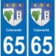 65 Calavanté placa etiqueta de registro de la ciudad