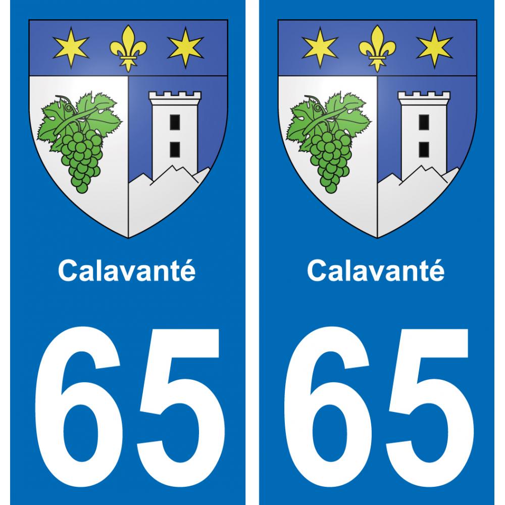 65 Calavanté sticker plate registration city