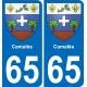 65 Camalès placa etiqueta de registro de la ciudad