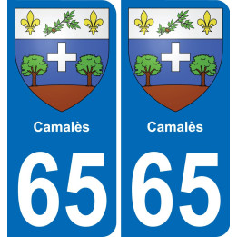 65 Camalès autocollant sticker plaque immatriculation auto ville