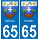 65 Camalès placa etiqueta de registro de la ciudad