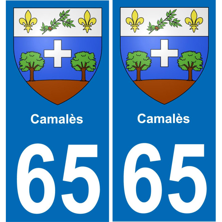 65 Camalès autocollant sticker plaque immatriculation auto ville