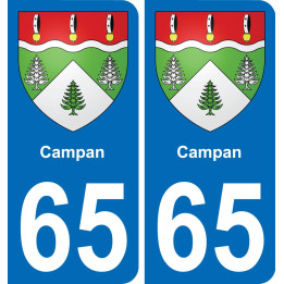 65 Campan sticker plate registration city