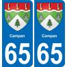 65 Campan autocollant sticker plaque immatriculation auto ville