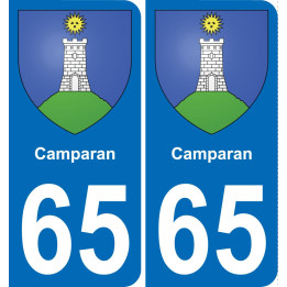 65 Camparan placa etiqueta de registro de la ciudad