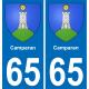 65 Camparan sticker plate registration city