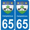 65 Campistrous sticker plate registration city