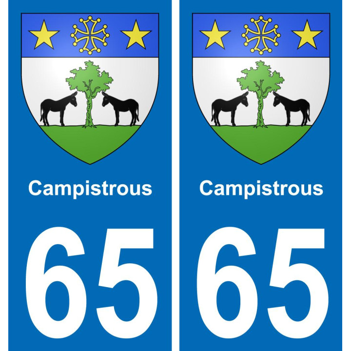 65 Campistrous sticker plate registration city