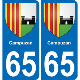 65 Campuzan sticker plate registration city
