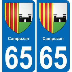 65 Campuzan placa etiqueta de registro de la ciudad