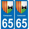 65 Campuzan autocollant sticker plaque immatriculation auto ville