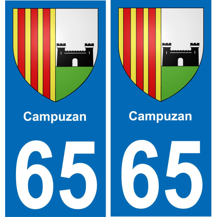 65 Campuzan placa etiqueta de registro de la ciudad