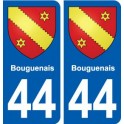 44 Bouguenais autocollant plaque stickers ville