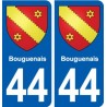 44 Bouguenais autocollant plaque stickers ville