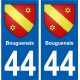 44 Bouguenais autocollant plaque stickers ville