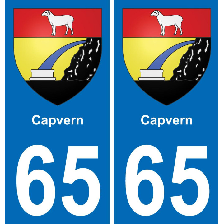 65 Capvern autocollant sticker plaque immatriculation auto ville