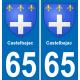 65 Castelbajac autocollant sticker plaque immatriculation auto ville