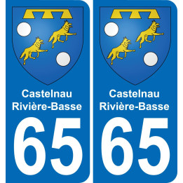 65 Castelnau-Rivière-Basse sticker plate registration city