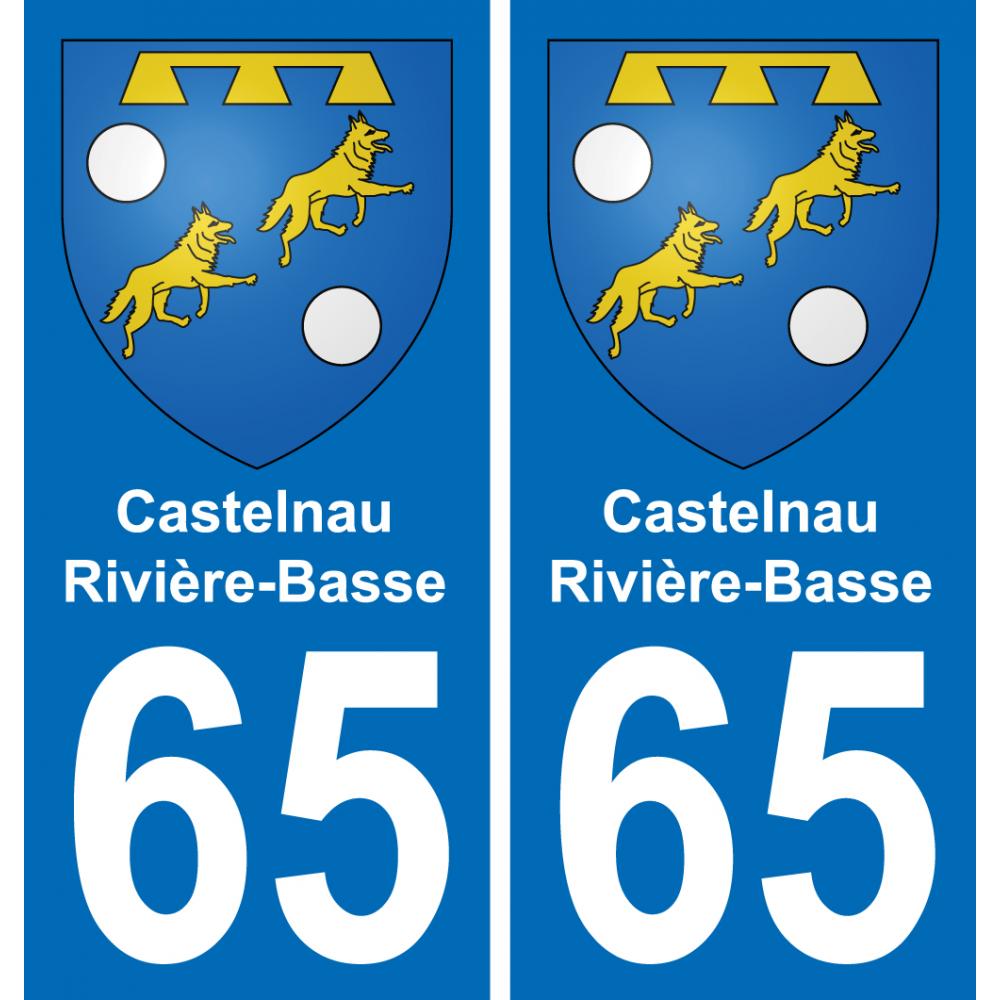 65 Castelnau-Rivière-Basse autocollant sticker plaque immatriculation auto ville