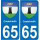 65 Castelvieilh autocollant sticker plaque immatriculation auto ville