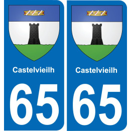 65 Castelvieilh autocollant sticker plaque immatriculation auto ville