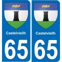 65 Castelvieilh autocollant sticker plaque immatriculation auto ville