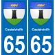 65 Castelvieilh placa etiqueta de registro de la ciudad