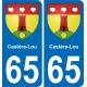 65 Castéra-Lou sticker plate registration city