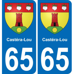 65 Castéra-Lou placa etiqueta de registro de la ciudad